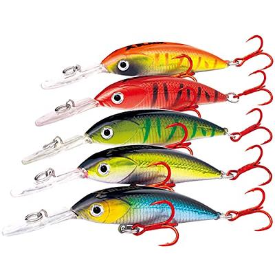 Saltwater Fishing Lures Hard Baits Set, 3D Eyes Minnow Crankbaits