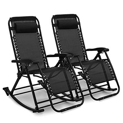 Magshion Outdoor Rocking Chairs 2 Pack Lounge Patio Rocking Chair