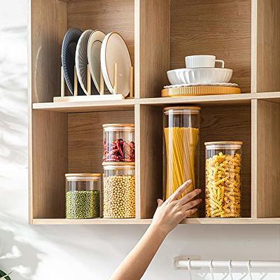 Set of Bamboo Lid Kitchen Storage Glass Jar, Kitchen Pantry Organisation