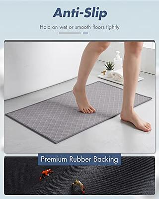 AMOAMI Bath-Mat,Ultra Thin Bathroom Rugs,Rubber Bath Mats for Bathroom Non  Slip,Absorbent Bath Rug for Bathroom Floor, Shower, Sink (20x 32, Grey) -  Yahoo Shopping