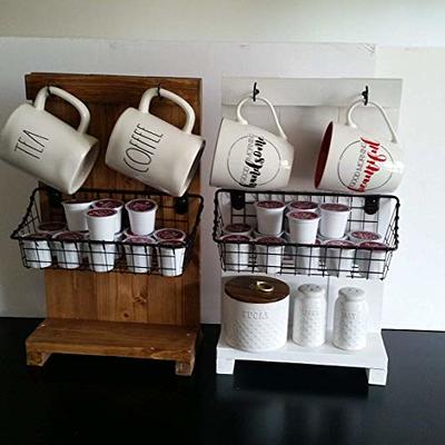 Rustic Coffee Mug Holder Cup Rack Mug Stand K-Cup Holder Shelf