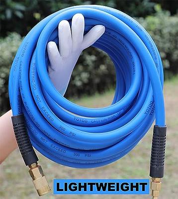 YOTOO Hybrid Air Hose 1/4in. x 100 ft, 300 PSI Heavy Duty Air Compressor  Hose, Lightweight, Kink Resistant, All-Weather Flexibility with 1/4-Inch  Industrial Air Fittings and Bend Restrictors, Blue - Yahoo Shopping