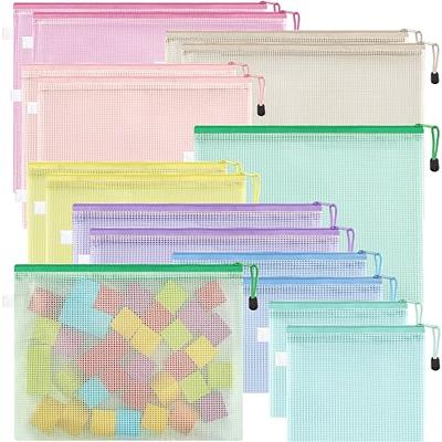 JARLINK 24pcs Mesh Zipper Pouch 12 Colors, 8 Sizes Waterproof Zipper B