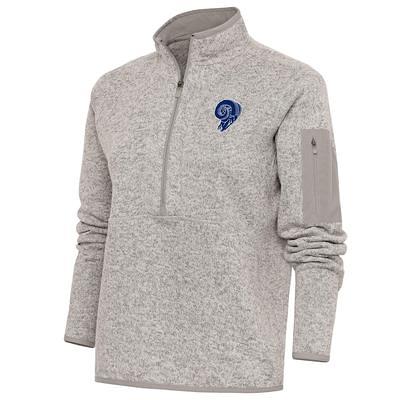 Detroit Lions Antigua Throwback Fortune Quarter-Zip Pullover Jacket -  Heather Black