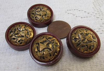 4 Fancy 1 1/2 Brass Buttons