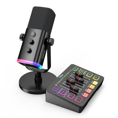  FIFINE XLR/USB Gaming Microphone Set, Dynamic PC Mic for  Streaming Podcasting, Computer RGB Mic Kit with Boom Arm Stand, Mute  Button, Headphones Jack, for Recording Vocal Voice-Over-AmpliGame AM8T :  Everything Else