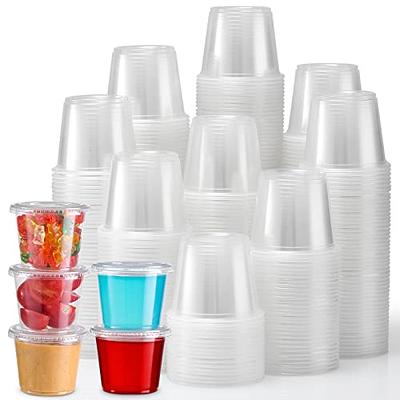 130 Sets - 2 Oz Jello Shot Cups, Small Plastic Containers with