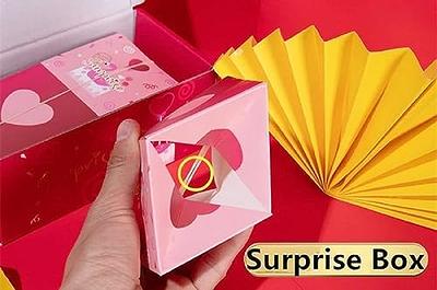 Surprise Gift Box Explosion For Money,Unique Folding Bouncing Red Envelope Gift  Box With Confetti,Cash