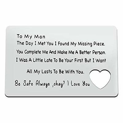  I Love You Cards for Him - Gifts for Him for Father's Day  Christmas Valentines, To My Love Wallet Insert, the Day I Met You Gifts for  Him, Boyfriend I Love