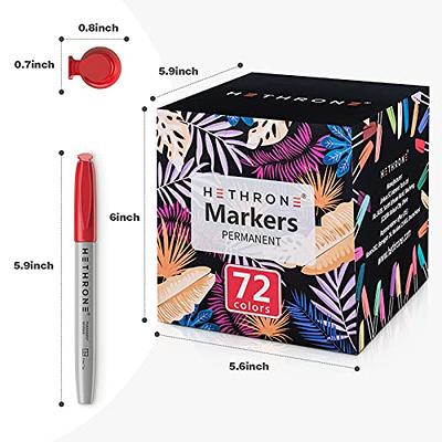 Hethrone Permanent Markers for Adult Coloring, 72 Assorted Colors