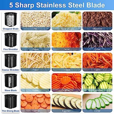 Electric Cheese Grater, 5 in 1 Professional Cheese Grater Electric  Vegetable Slicer, Rotary Electric Slicer/Shredder Spiralizer for Veggies,  Grated