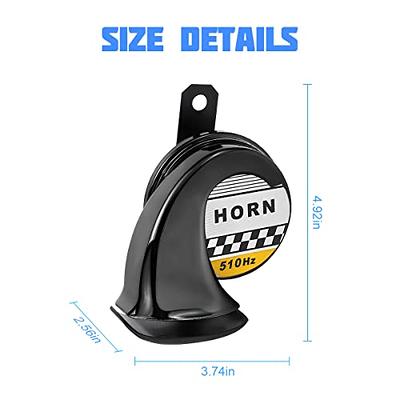 115DB 510Hz Snail Air Horn, 12V Waterproof Loud Electronic High Tone Horn,  Single Sound Siren Voice Speaker, Auto Accessories Universal for Car,  Motorcycle, Scooter, Bicycle, Boat, Train (Black) - Yahoo Shopping