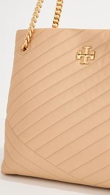 Tory Burch Kira Chevron Mini Top Handle Chain Wallet- Desert Dune