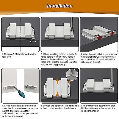 Push to Open Jiayi 2 Pack Touch Latch Magnet Cabinet Door Latches Gray Tip  On Close Push Catches for Doors Drawer Heavy Duty Magnetic Push Cabinet