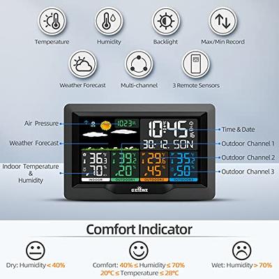 Weather Stations Wireless Indoor Outdoor with Multiple Sensors, SZFZMZ  Color Display Weather Station Indoor Outdoor Thermometer Wireless Weather  Forecast Station, Digital Atomic Clock with Backlight - Yahoo Shopping