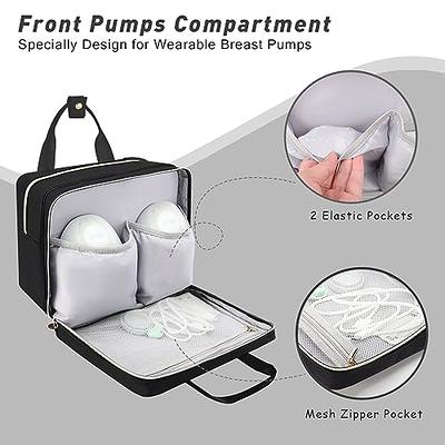 Damero Breast Pump Bag Compatible with Elvie and Willow Breast Pump,  Carrying Bag for Wearable Breast Pump, Bottles, Pump Parts and Ice Pack,  Patent