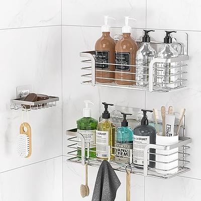 Kerisgo Corner Shower Caddy, 3 Pack Adhesive Bathroom Shower Corner  Organizer Shelf with Soap Holder, No Drilling Rustproof Wall Mounted Shower