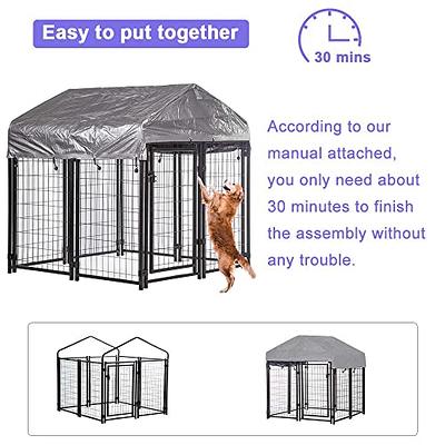 Outdoor Dog Kennels for Large Dogs 4 x 4 x 4.3FT Dog Crate with Roof