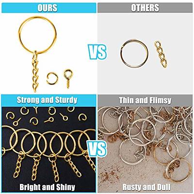 Keychain Rings for Crafts, Selizo 120pcs Gold Keychain Hardware
