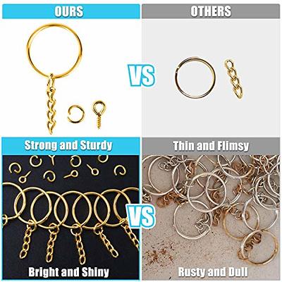  Sasylvia 100 Pcs Keychain Rings with Chain Key Chain