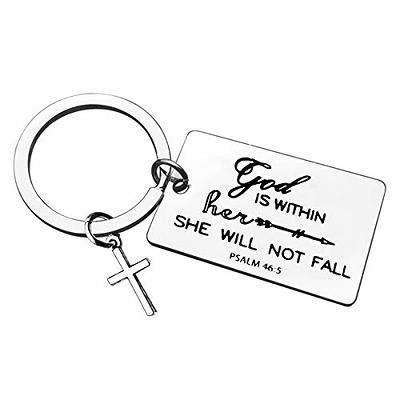 Sureio 21 Pcs Christmas Inspirational Christian Quote Keychain Bulks  Religious Verse Silicone Keychain Bible Keychain for Women Men Church  (Black) at  Men's Clothing store