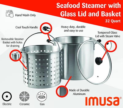 Imusa Aluminum 32 Quart Steamer Pot with a 21 Quart Steamer Basket and  Glass Lid/Multipots 2 Count - Yahoo Shopping