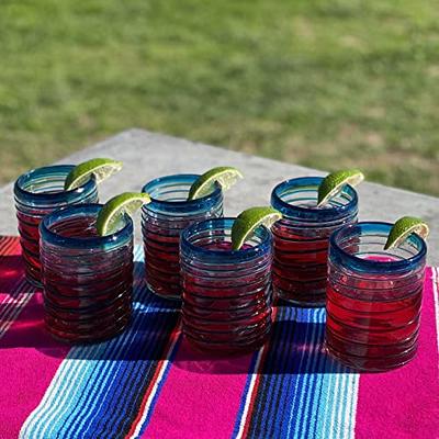 Set of 6 Handcrafted Speckled Martini Glasses Mexican Confetti Rock Design  12 Oz 