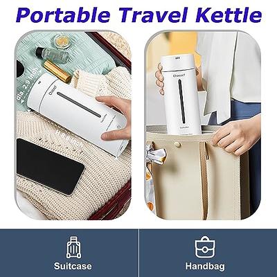 Small Kettle Electric, 0.8L Double Wall Portable Travel Kettle with 304  Stainless Steel, 600W Mini Hot Water Boiler with Auto Shut-off, Fast Boil