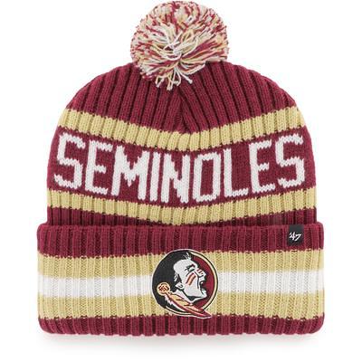 Women's New Era Cream Florida State Seminoles Fresh Cuffed Knit Hat with Pom