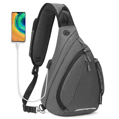 Buy Hanke Sling Bag Men Backpack Unisex One Shoulder Bag Hiking Travel  Backpack Crossbody with USB Port Versatile Casual Daypack, Black-19'',  11.81x5.11x18.7 Inch, Sling Backpacks at
