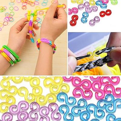 500pcs S Clips Hook Plastic Connectors Refills for DIY Charm Loom Rubber  Band Bracelet Jewelry Making Supplies Accessories Gift