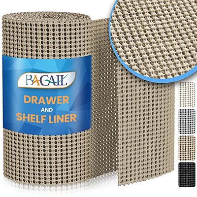 Drawer and Shelf Liner, Non Adhesive Roll, 17.5 Inch x 10 FT, Durable and  Strong, Grip Liners for Drawers, Shelves, Cabinets, Storage, Kitchen and  Desks, Beige 