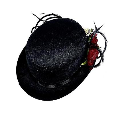 SATINIOR 6 Pcs Black Felt Top Hats for Men Kid Women, Costume Top Hats Bulk  M
