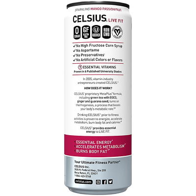 CELSIUS Sparkling Mango Passionfruit, Functional Essential Energy