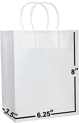 MESHA Paper Gift Bags 5.25x3.75x8 White Small Paper Bags with Handles  Bulk,100 Pcs Kraft Paper Bags for Small Business,Birthday Wedding Party  Favor Bags,Paper Shopping Bags - Yahoo Shopping