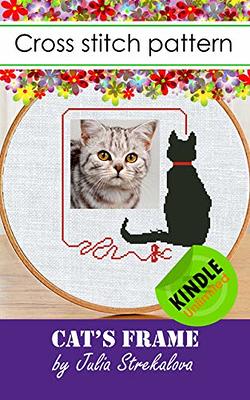 51buyoutgo Flower & Cat Cross Stitch Kits for Adults 11 ct Easy