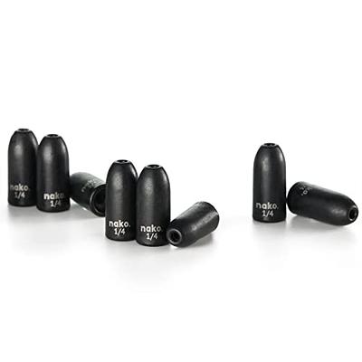 nako. 3/16 oz 10 Pack Tungsten Worm Weights, Bullet Weights for