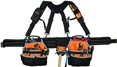 USA Pro Tools Tool Belt | Leather Tool Rig for Carpenters, Framers, Electricians, Constructors, and Handyman | Adjustable Tool Pouches.