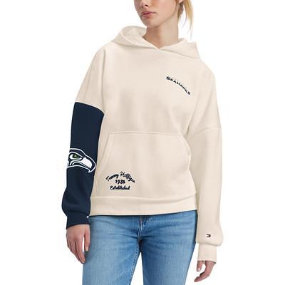 Women's Antigua White Seattle Seahawks Victory Chenille Pullover Sweatshirt Size: Medium