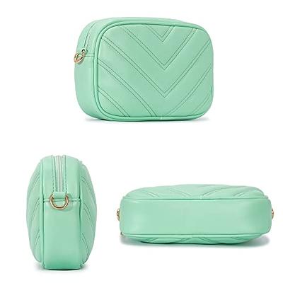 Herald Chevron Quilted Small Crossbody Bag with Coin Purse Pouch Women Square Snapshot Camera Side Shoulder 2 Size Handbag