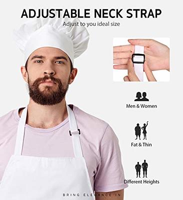 White Classic White Aprons Bulk - Commercial Chef Bib Apron for Kitchen and  Restaurant Cooking without Pockets, Unisex Women and Men, Adult - 12 Pack