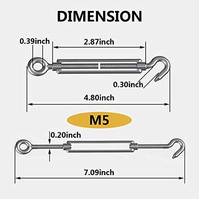 Shade Sail Hardware, Ekunbuy 304 Stainless Steel Turnbuckle Heavy