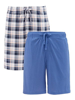 George Mens and Big Men's Printed Knit Sleep Pajama Shorts, 2-Pack
