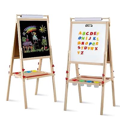 Melissa & Doug Deluxe Standing Art Easel - Dry-Erase Board, Chalkboard,  Paper Roller