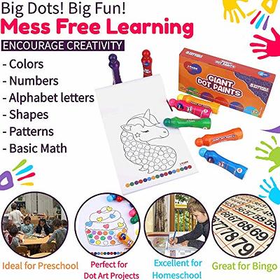 Soucolor Washable Dot Markers for Toddlers Kids Preschool, 10 Colors 2 oz  Bingo Daubers Paint Markers Set with 48 Pages Tearable Activity Book for