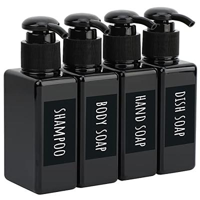 Segbeauty Black Plastic Square Shower Dispenser, 4pcs 3.4oz Empty