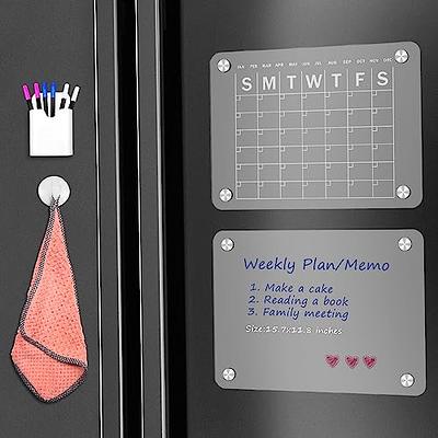 Goefun Acrylic Magnetic Calendar for Fridge Weekly Planner - Clear Set of 2  Dry Erase Board Calendar for Refrigerator, Glass Calendar Includes 6 Dry  Erase Markers with 3 Colors(17x12Inches) - Yahoo Shopping