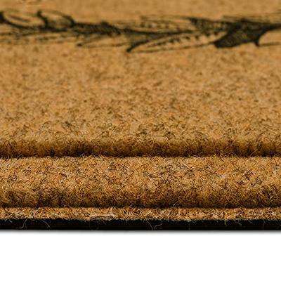 A1hc Natural Coir & Rubber Doormat, Thick Durable Doormats for Outdoor Entrance, Heavy Duty - 24 x 39 - Beige/Black