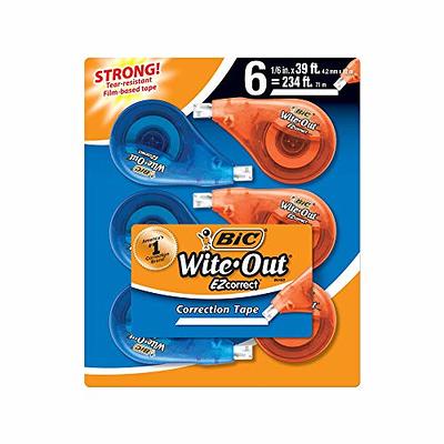 BIC Wite-Out Brand EZ Correct Correction Tape, White, 6 Count