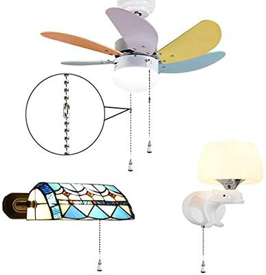 SUR-CIEL 4PCS Ceiling Fan Pull Chain, Bulb and Fan Pattern Pull